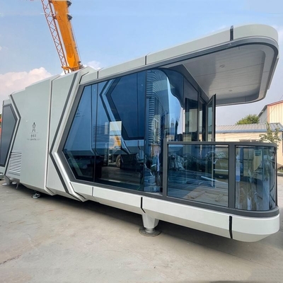 গরম বিক্রয় সজ্জিত কেবিন হোমস ভিলা হাউস 40FT কনটেইনার হাউস হোয়াইট ক্যাপাসাল অফিস পড