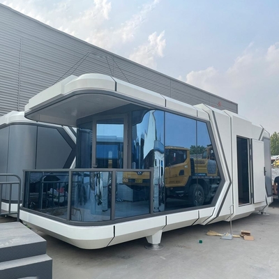 গরম বিক্রয় সজ্জিত কেবিন হোমস ভিলা হাউস 40FT কনটেইনার হাউস হোয়াইট ক্যাপাসাল অফিস পড