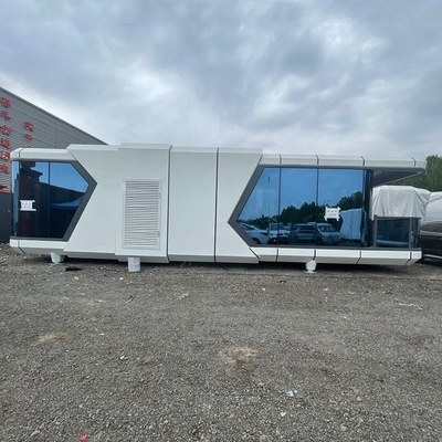 গরম বিক্রয় সজ্জিত কেবিন হোমস ভিলা হাউস 40FT কনটেইনার হাউস হোয়াইট ক্যাপাসাল অফিস পড