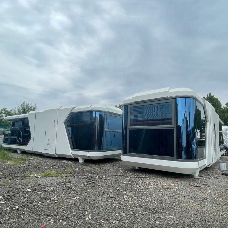 গরম বিক্রয় সজ্জিত কেবিন হোমস ভিলা হাউস 40FT কনটেইনার হাউস হোয়াইট ক্যাপাসাল অফিস পড
